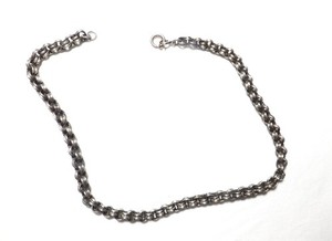 ANTIQUE VINTAGE SILVER ROUND LINK CHAIN POCKET WATCH FOB