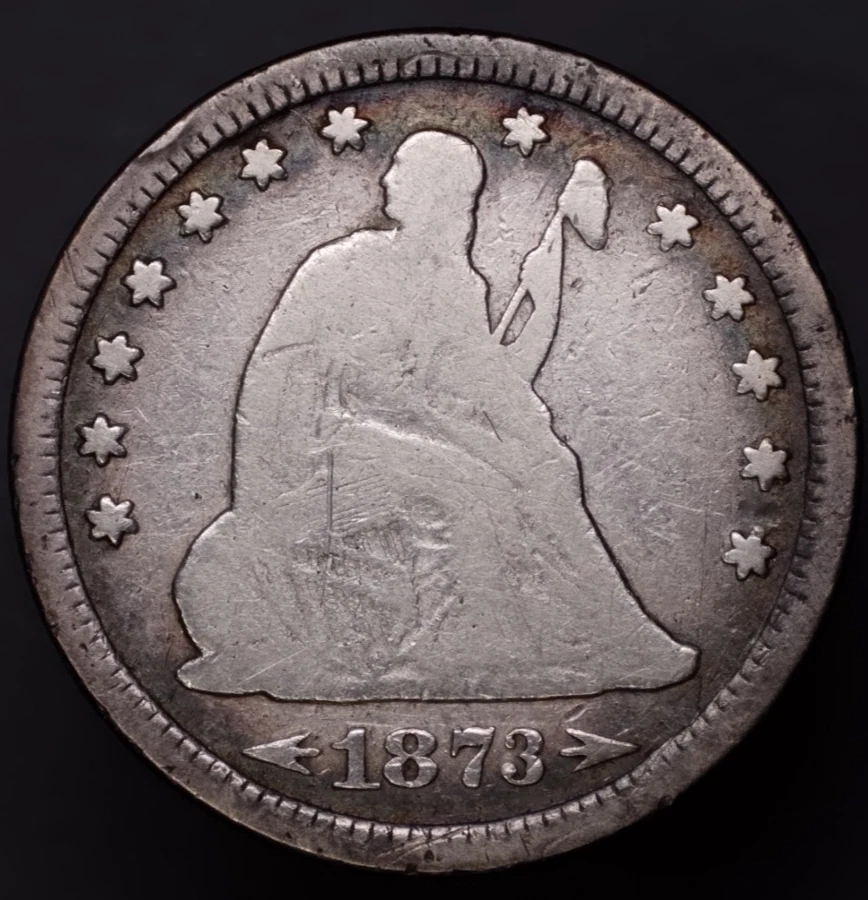 1873 Seated Liberty Quarter VG-F / With Arrows Type - Image 3 of 4