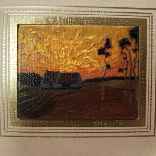 Blank Card Blue Farmhouse Holland Brush Strokes Fine Art G de Smet Authenticity - Picture 3 of 13