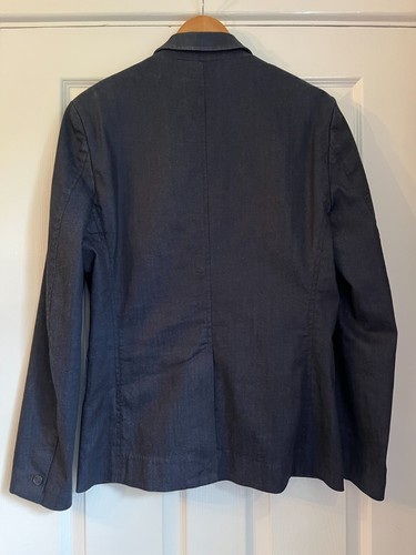 Blazer H&M Para Hombres Calce Ajustado Informal Lona Azul Reino Unido 38R - Imagen 5 de 5