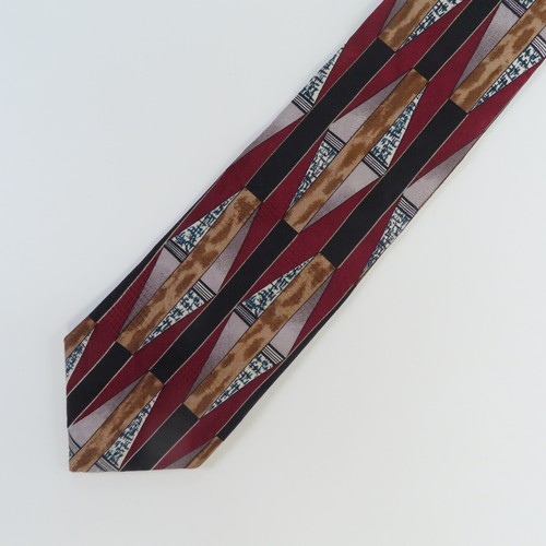 Emilio Pucci Tie Mens Silk Red Black Abstract 3.75" 57" Long Italy