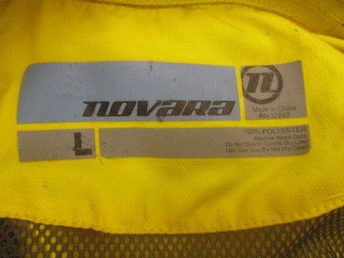NOVARA Size L Womens Yellow Full Zip Stand Collar Pocket Cycling Windbreaker 014 - Picture 8 of 9