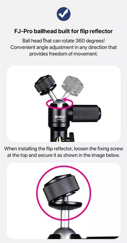 SMDV FLIP BANSA w/ Bag+BallHead/Studio Universal Photography Clamshell Reflector - Picture 16 of 28
