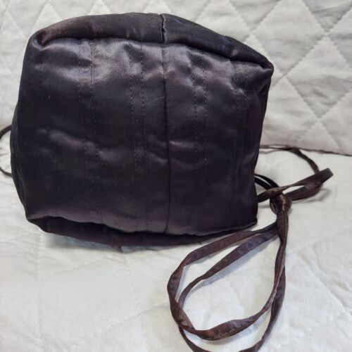 Clovis Ruffin Geldbörse 1970er SCHWARZ Kordelzug Abendtasche Vintage - Bild 3 von 6