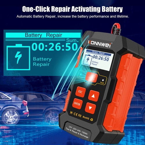 KW520 Car motorcycles Battery Tester Battery Charger battery Pulse Repair Tool - Imagen 16 de 24
