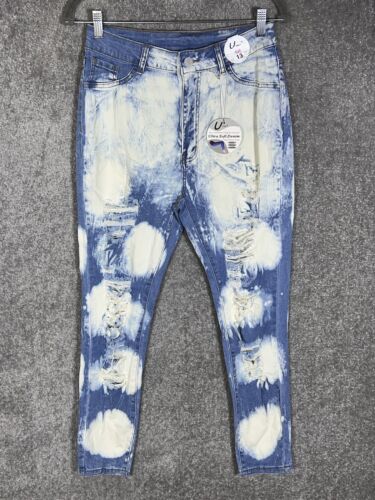 Ujeans Bleached Distressed Ultra Soft Denim Skinny Jeans Womens Juniors Size 13