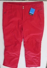 Columbia WS0946 613 Men's Sz 4X Mountain Red Bugaboo IV Ski/Snowboard Pants $130