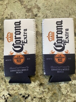 CORONA EXTRA BEER CAN BOTTLE DRINK KOOZIE COOLIE COOLER COOZIE HUGGIE LOT 2 NEW