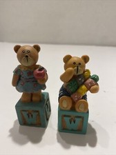 GANZ Teddy Bear ALPHABET BLOCK w Lot Of 2 Letters Under Bear FB 33