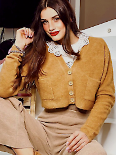 ZARA NEW WOMAN POCKET KNIT CARDIGAN 