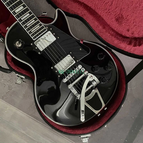 Brand New Black Beauty Electric Guitar Jazz Bigsby with HardCase Ships From USA
