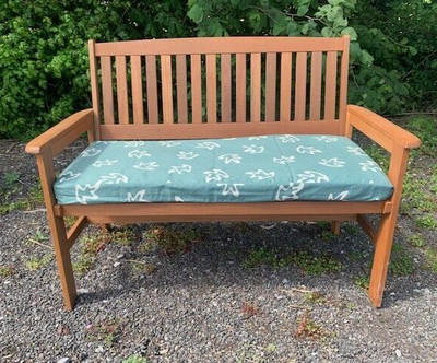 PnH  Gartenbankkissen - 5 Fuß, 152 cm x 46 cm x 6 cm - GRÜN/WEISS BLATT