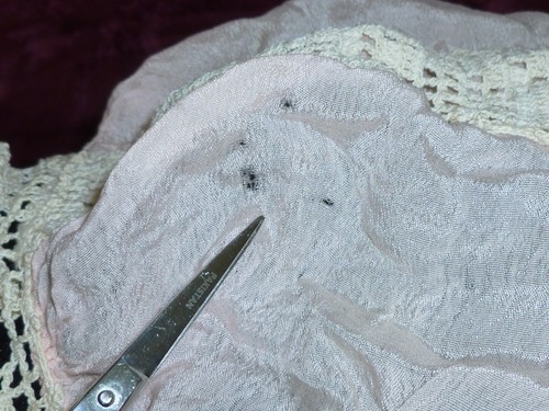 Antique c1900s Cap Edwardian Night Boudoir Dust Cap Bonnet Silk-Handmade Crochet - Picture 6 of 6