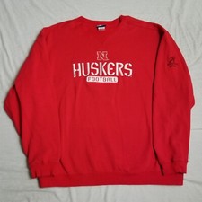 Vintage Reebok Nebraska Huskers Sweatshirt Crewneck Embroidered Football XL