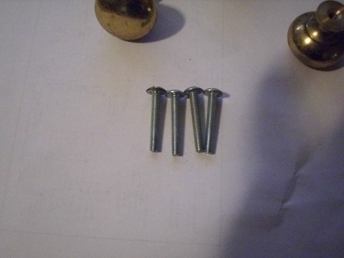 VINTAGE SOLID BRASS ROUND DOOR DRAWER PULLS KNOBS WITH SCREWS - Picture 4 of 4