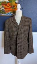 VTG Sag Harbor Tweed Blazer 3 Button Brown Jacket Blazer Wool Blend Sz 10 Medium
