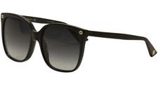 Gucci Women's GG0022S 001 Black/Gold/Grey Lenses Sunglasses 57mm