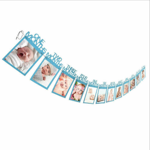 1st Birthday Party Recording Banner 12 Months Photo Garland Bunting Decorations - Picture 2 of 19