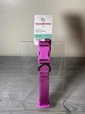 Boots & Barkley Dog Medium Basic Adjustable Pink Collar w Color Matching Buckle