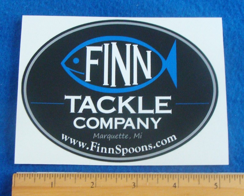 Large Finn Tackle Company Sticker Decal Fish Fishing Trolling Salmon Trout MICH