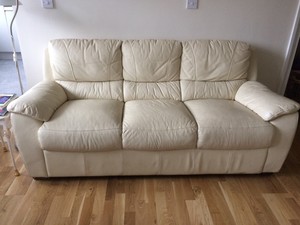 Details About 3 Seater Light Leather Sofa Details About 3 Seater Light Leather Sofa