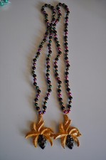 Mardi Gras Beads Man with Feathers on Head 2 Strands