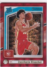 2024-25 Donruss NBA No. 219 Zaccharie Risacher Rated Rookie International Red
