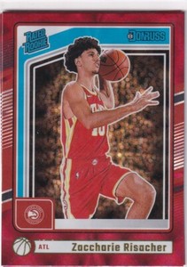 2024-25 Donruss NBA N° 219 Zaccharie Risacher Rated Rookie International Rouge