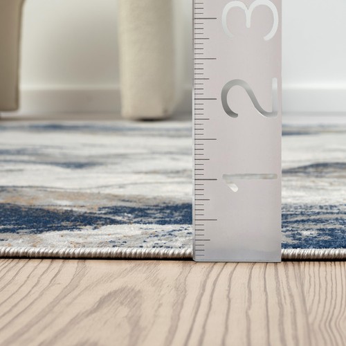 Abani Regal Blue Area Rug for Living Room, Bedroom - Swirl Abstract Pattern -... - Picture 7 of 9