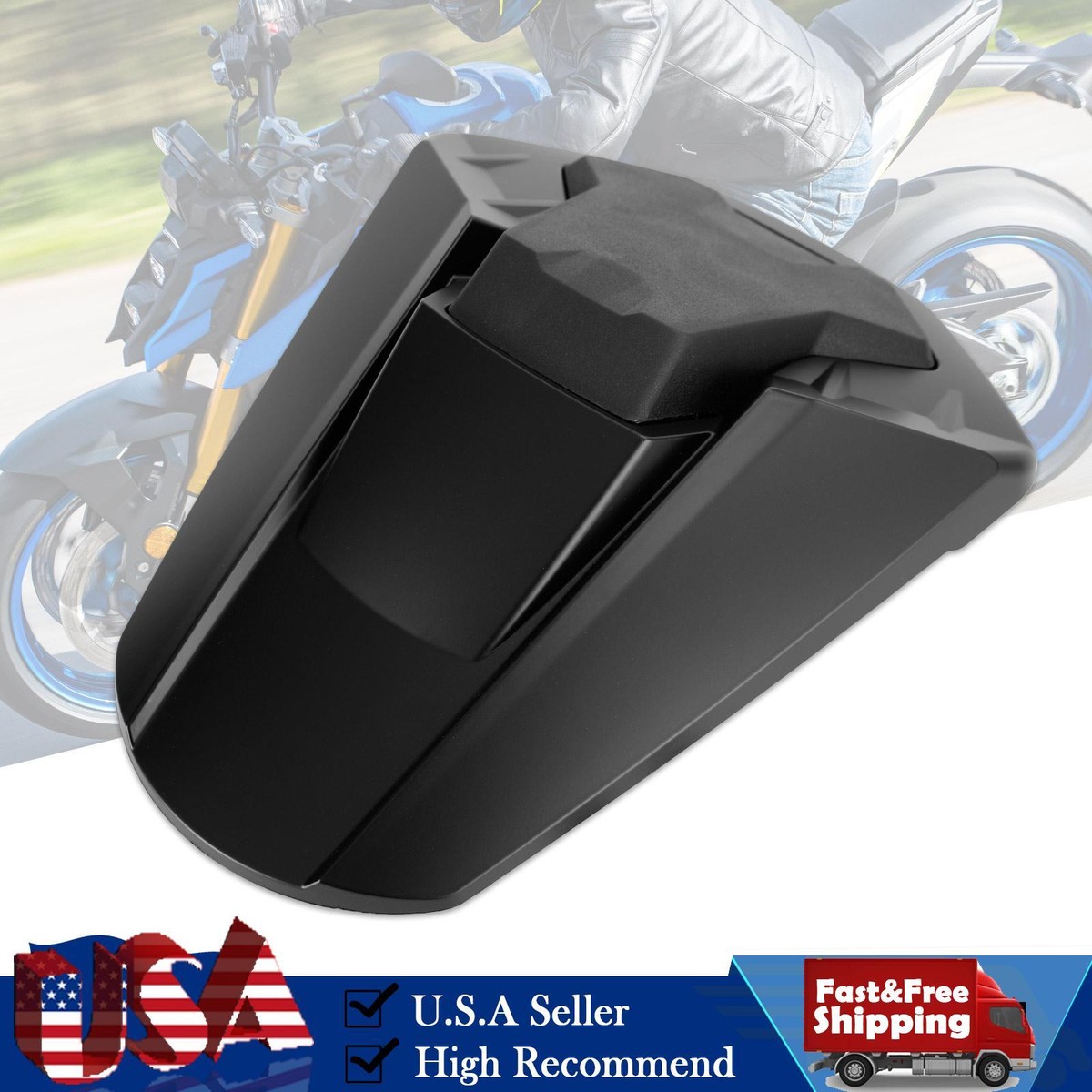 Motorcycle GSX-S1000 Single Seat Covers 21-23, Rear Passenger Seat Cowls Hump Fairing Tail Section Replacement Accessories Parts For GSX-S GSXS 1000 GSXS1000 2021 2022 2023 (Blue - View #3