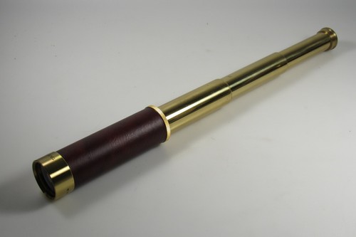 Tasco 1AG 25x30mm Brass & Leather Pocket Telescope with Faux Leather Case Japan - Picture 3 of 11