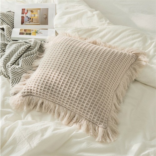Tassel Knitted Cushion Cover Pompom Pillow Covers Sofa Bed Pillowcase Home Decor - Picture 74 of 76