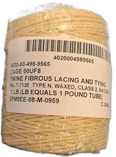Waxed CORD fibrous twine lacing tying cord MIL-T-713E, Type N, Class 2, 13oz