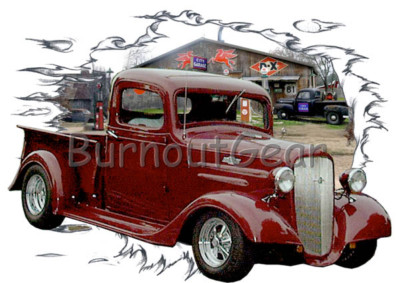 1936 Red Chevy Coupe b Custom Hot Rod Garage T-Shirt 36 Muscle Car Tees