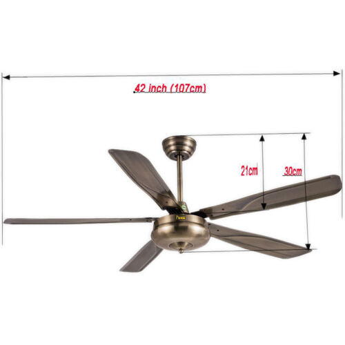 Indoor Ceiling Fan 42 inch 5 Leaves European Decorative Living Room Home Bronze - Picture 2 of 6
