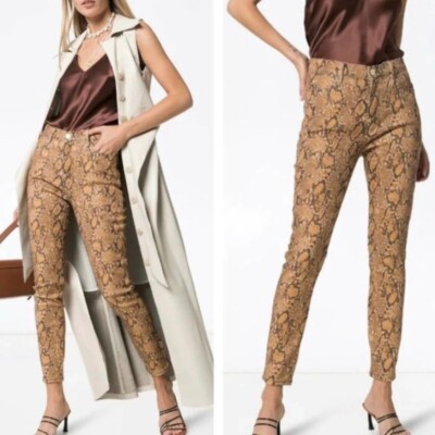 FRAME Le High Rise Straight Python Snake Jeans Size 27