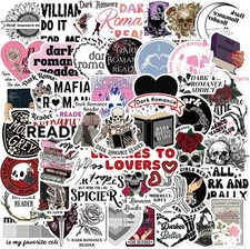 50-Pack Dark Romance Reading Stickers for Kindle, Books – Waterproof Decals for 