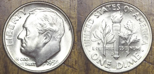 1954 D Roosevelt Dime SUPERB GEM BU!  54M01