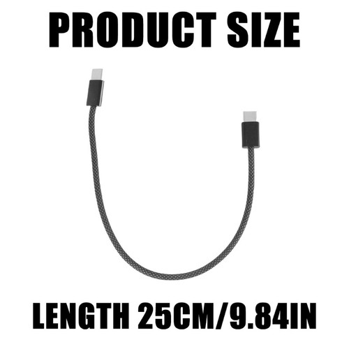 Short USB C Charging Cable, Quick Charging Type C Data Cord 65W Power Delivery - Zdjęcie 8 z 8