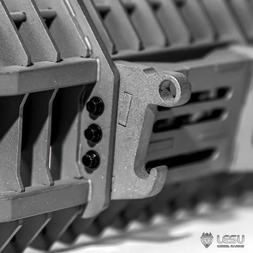 Cubo rastrillo pala topadora LESU 1/14 para cargador hidráulico RC AOUE MCL8 modelo de coche - Imagen 8 de 10