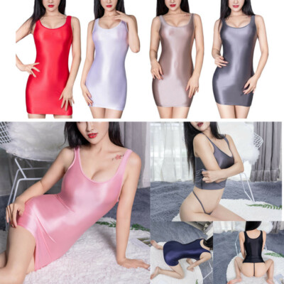 Vestito Donna In Pelle Elastica Nero - Miniabito Sexy Wetlook Bodycon Per Feste E Serate - Foto 12