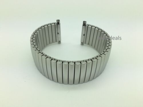 20mm 22mm 24mm MB8016-W Hadley Roma Shiny Stretch Expansion Stainless Watch Band - Picture 10 of 21