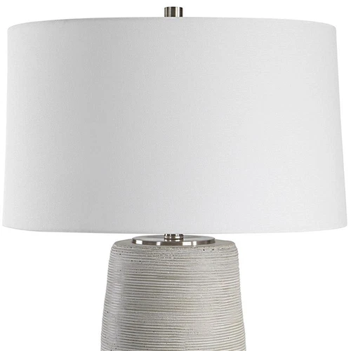 Uttermost Mountainscape Steel and Ceramic Table Lamp in Nickel/Gray/Off White - Picture 3 of 8