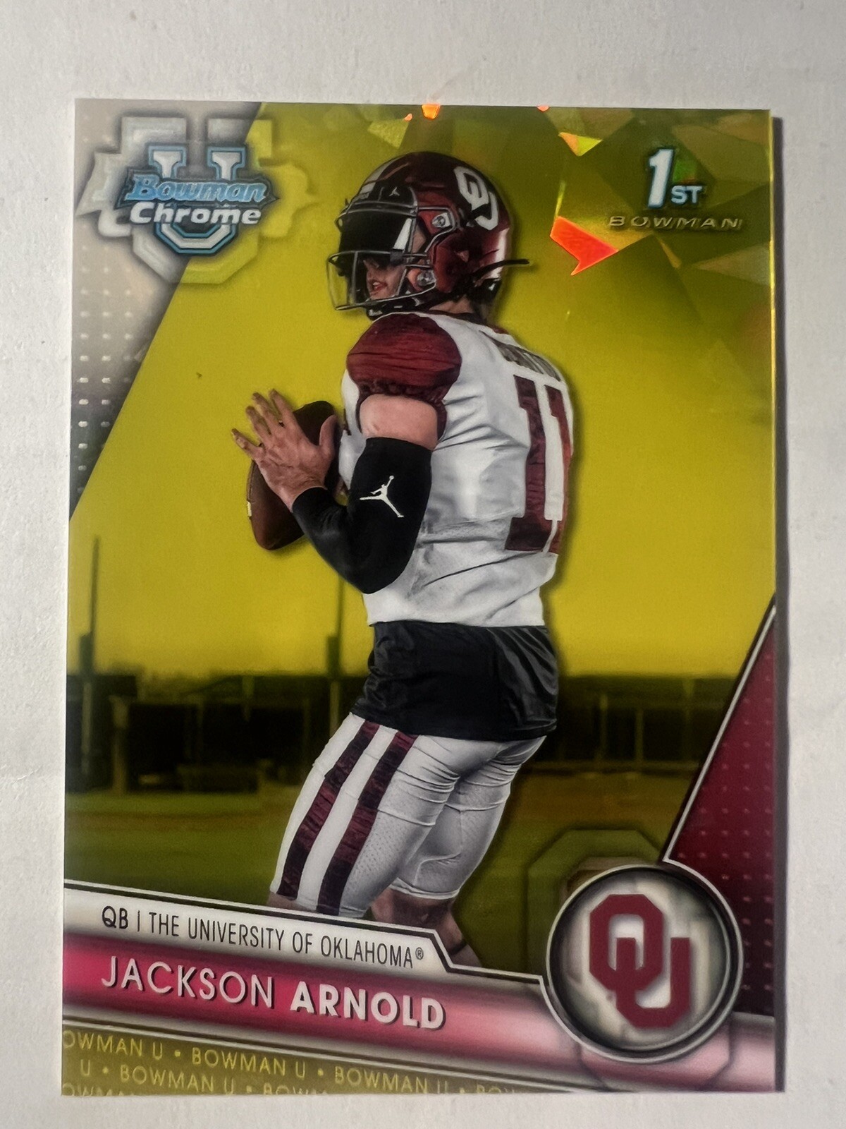 2023 Bowman Chrome University Sapphire Jackson Arnold Yellow Refractor #44/75