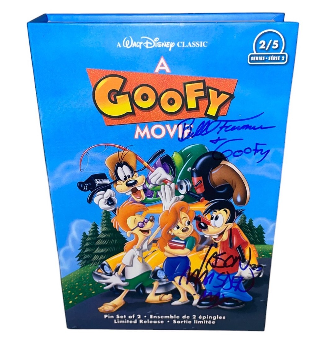 GOOFY   COA保証書付き　ＧＯＯＦＹ　グーフィー 　油彩　ディズニー BILL FARMER & JASON MARSDEN Signed A GOOFY MOVIE Pin Box Autograph