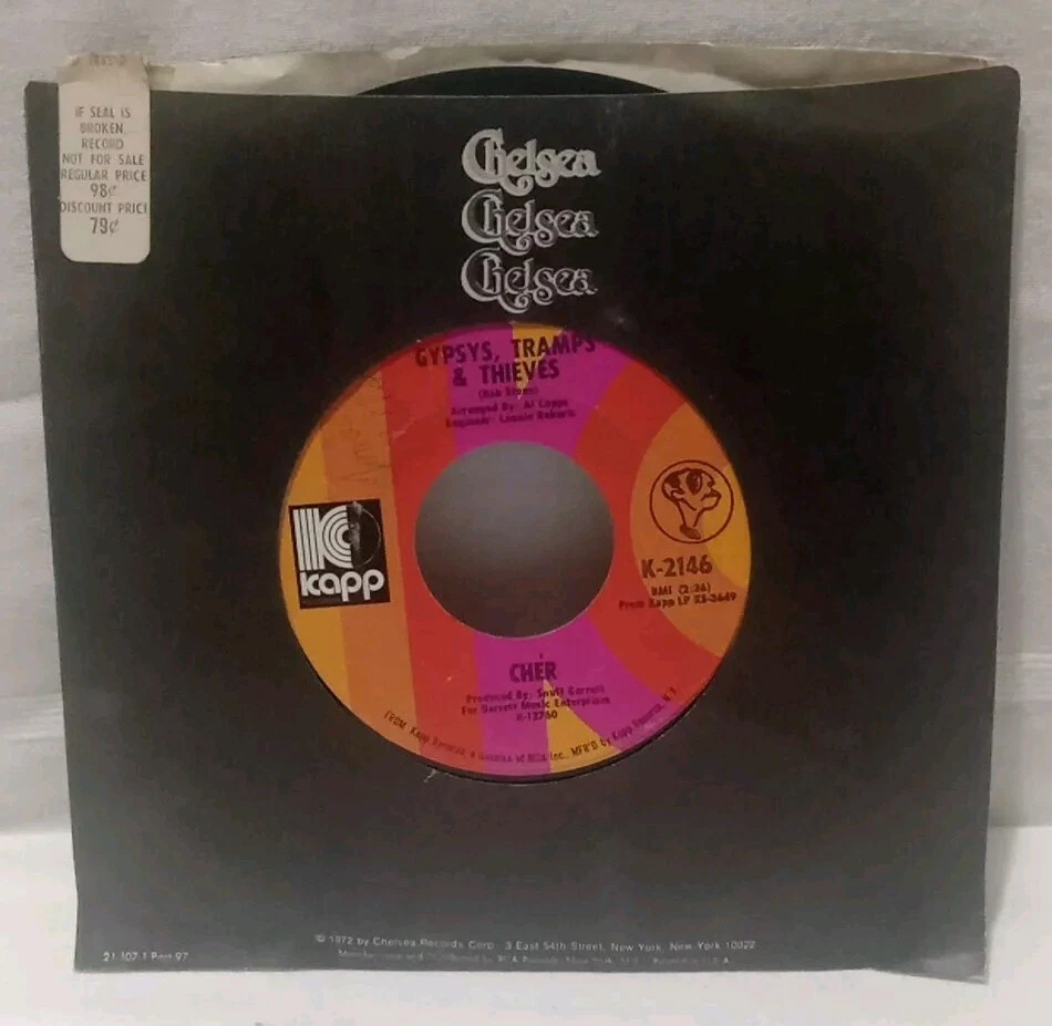 CHER He’ll Never KnowGypsys, Tramps, & Thieves 7 Vinyl 45 RPM Foto 2 de 2