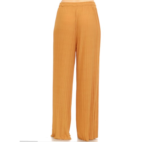 Pantalones Palazzo para mujer pantalones culottes lisos plisados pantalones anchos - Imagen 5 de 17