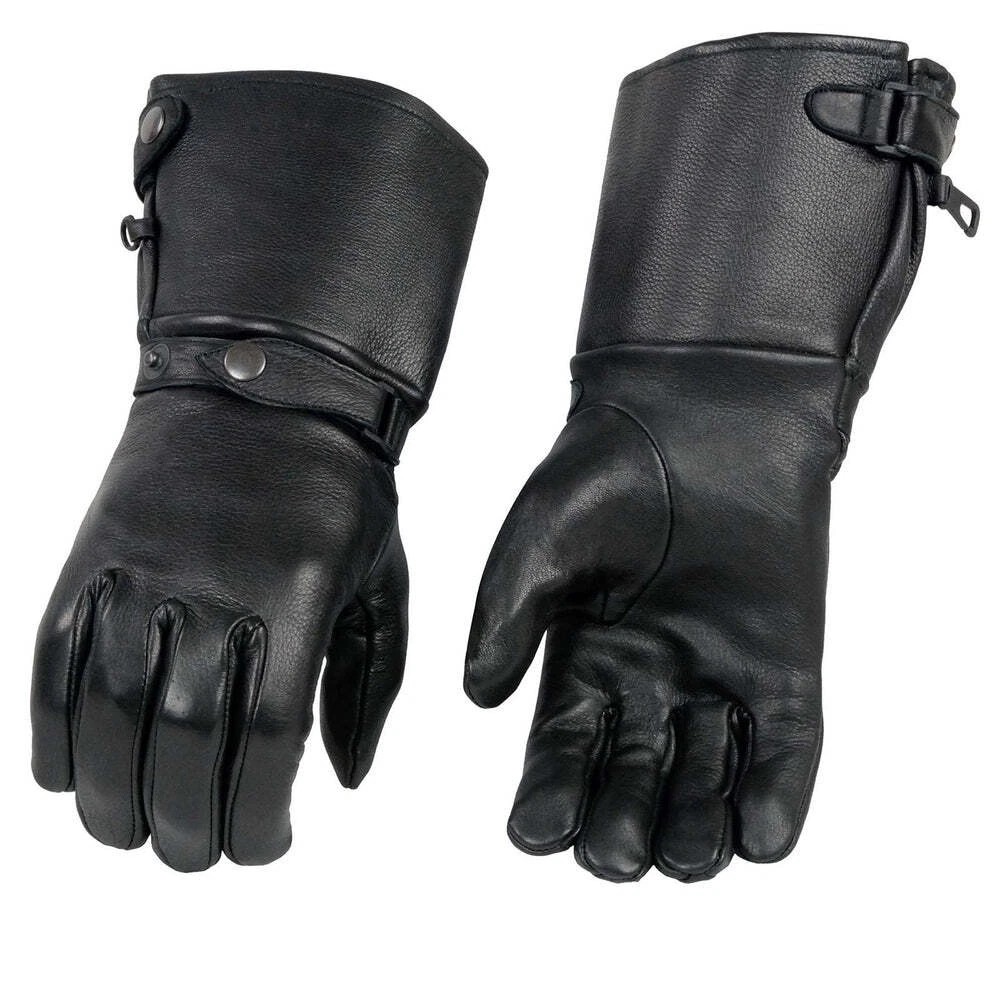 Milwaukee Leather 857 Men's USA Deerskin Leather Gauntlet Motorcycle Gloves