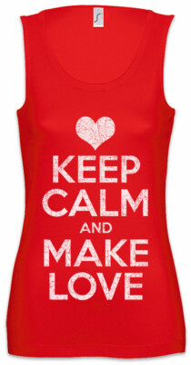 Keep Calm And Make Love Damen Tank Top Red Boyfriend Girlfriend Liebe Partner