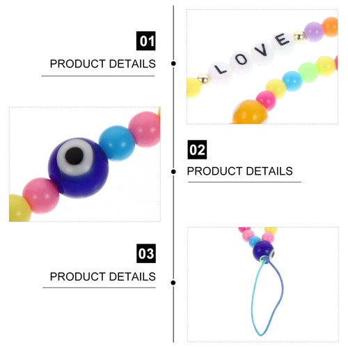 Rainbow Glass Mobile Phone Rope Miss Beaded Cell Lanyard - 第 5/12 張圖片